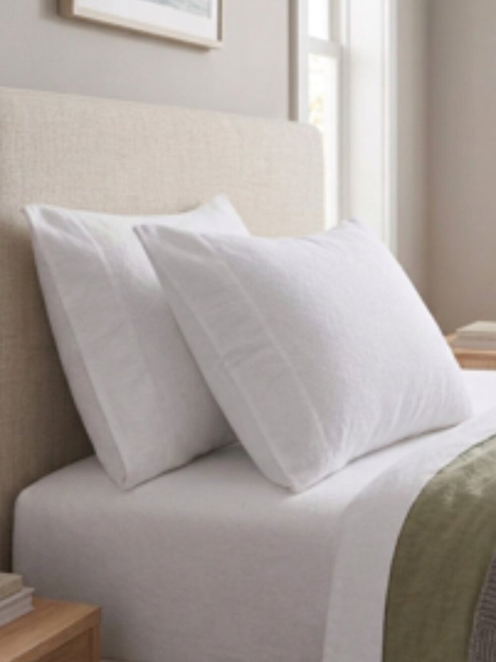 Whisper Organics 100% GOTS Cotton, King-Sized Flannel Pillowcase Set (NWOT)